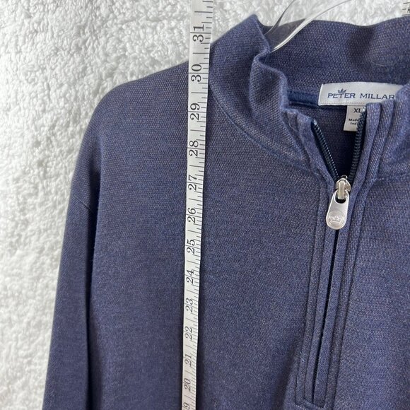 Peter Millar XL Mens Interlock Ottoman Quarter Zip Pullover banded cuffs and hem - Picture 8 of 16